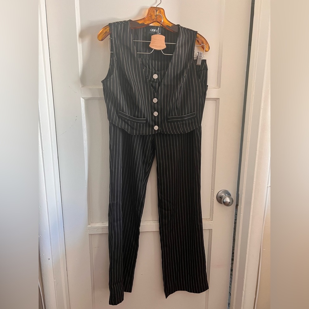Pinstripe Vest & Pant Set
